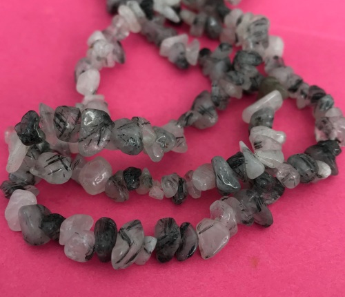 Rutilated Quartz Chip Nugget Beads