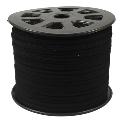3 Metres of Black Faux Suede