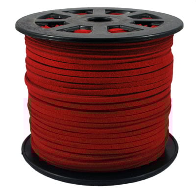 Pack of 3 Metres of Faux Red Suede