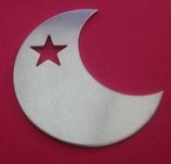 50mm Moon Stamping Blank with Star Cut Out