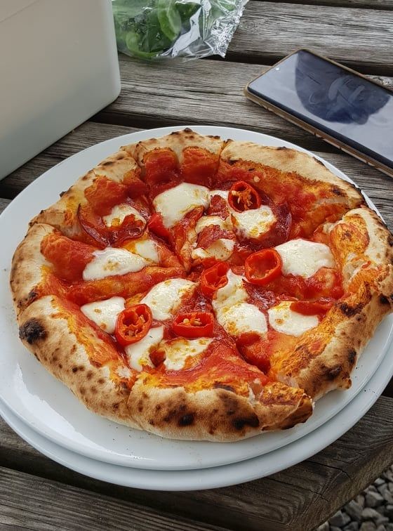 Pizza oven in orchard
