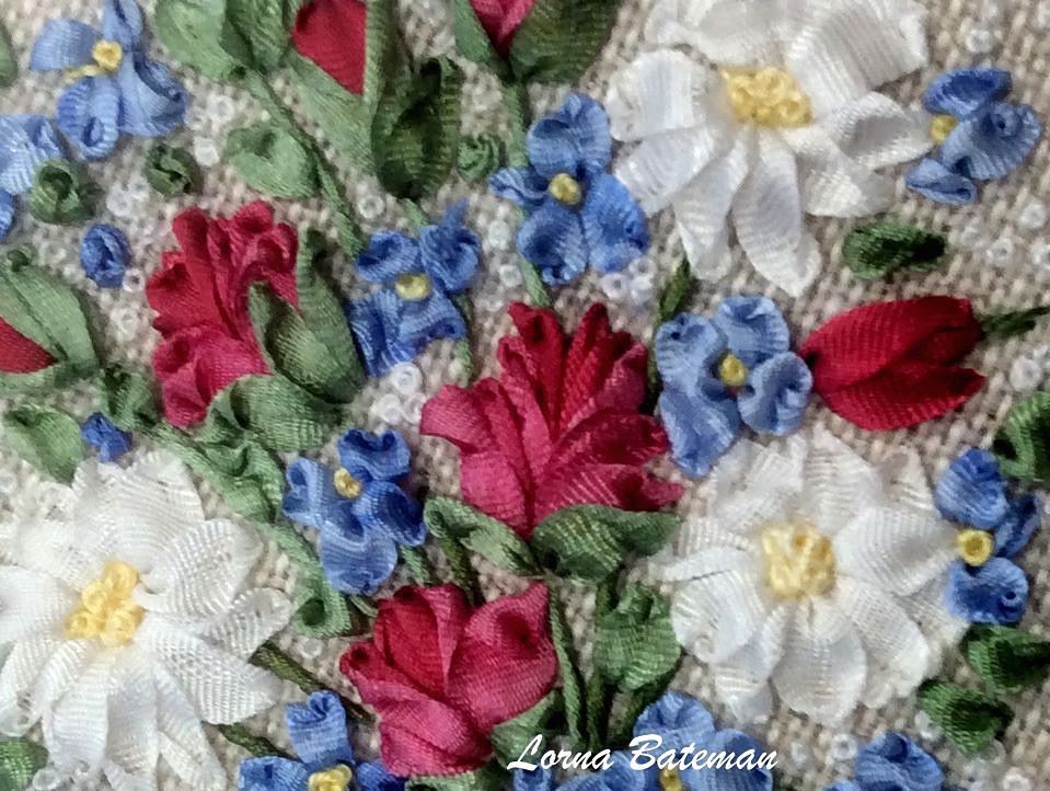 Close up of Ribbon Embroidery