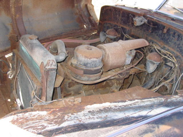 Engine bay before restoration