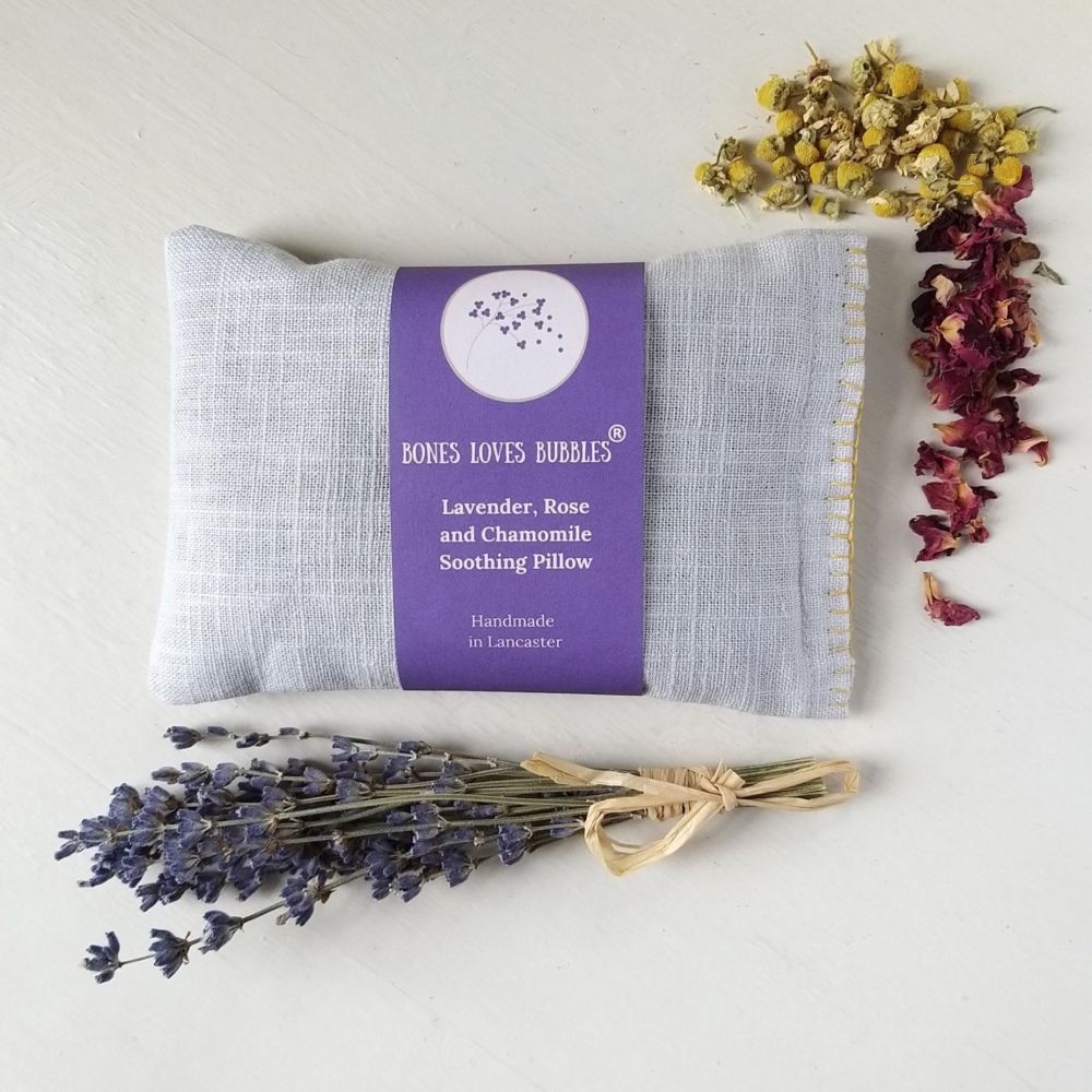Handmade Soothing Lavender, Rose and Chamomile Pillow