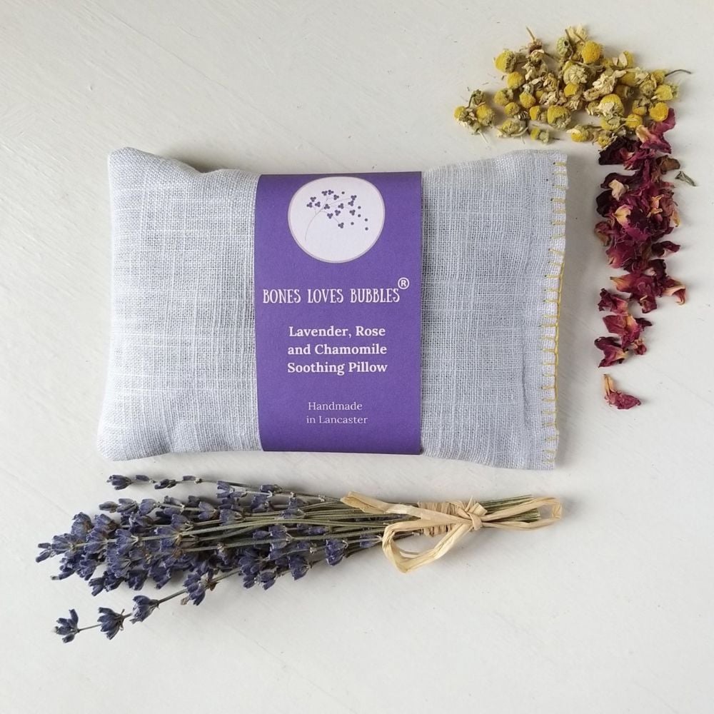 Lavender, rose and chamomile soothing herb pillow 