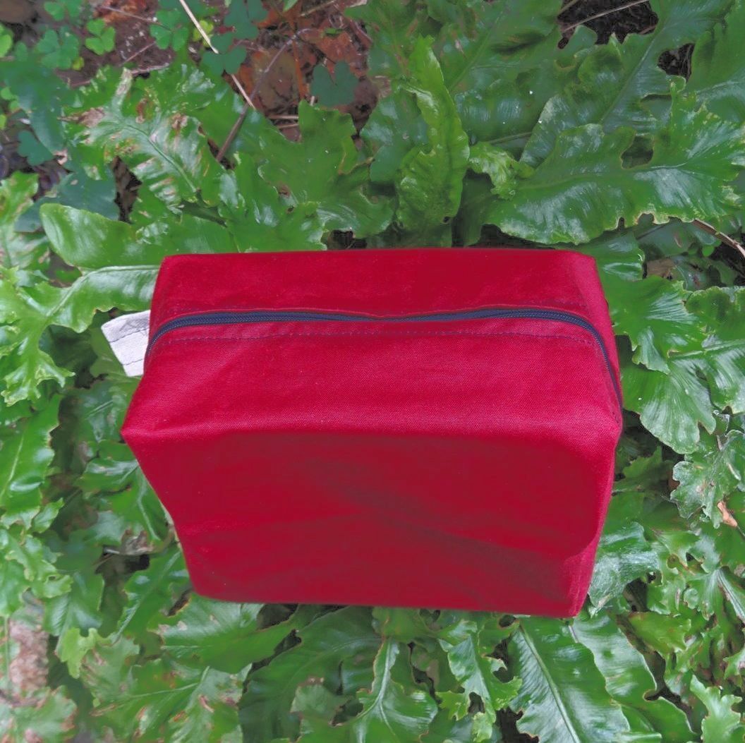 Reclaimed Wax Fabric Bag Red
