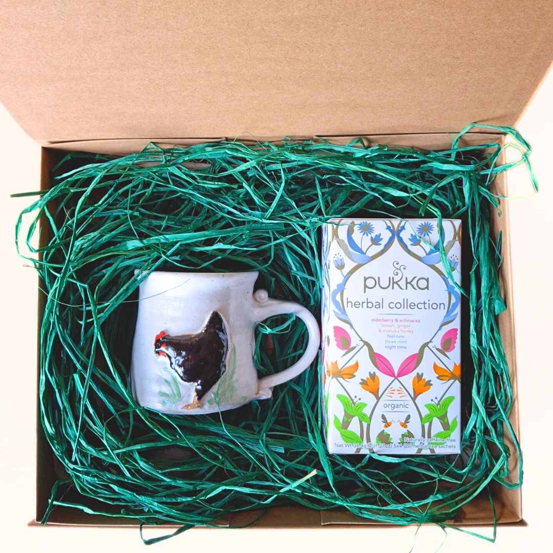 Chicken Mug and Pukka Herbal Collection Organic Teas Gift Set