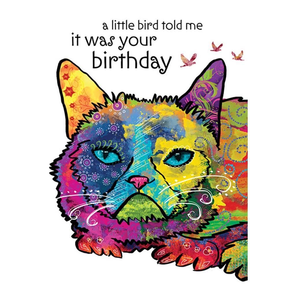 Happy Bird Day Cat Birthday Card - Tree Free