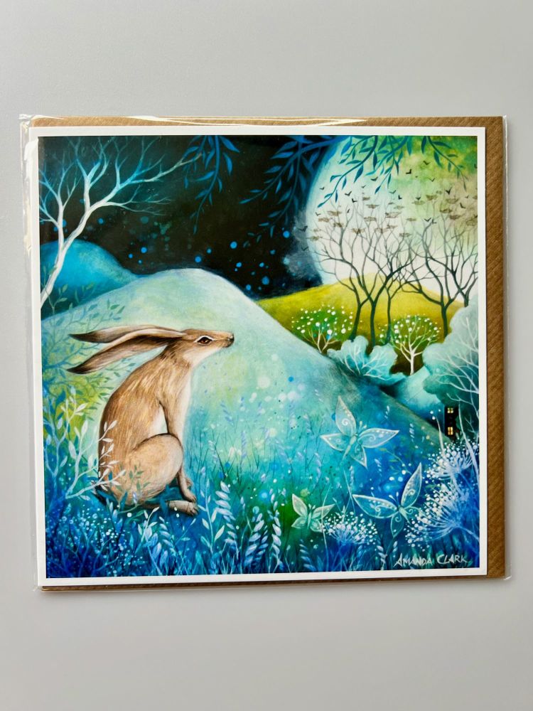 The Hare and Moon Blank Card