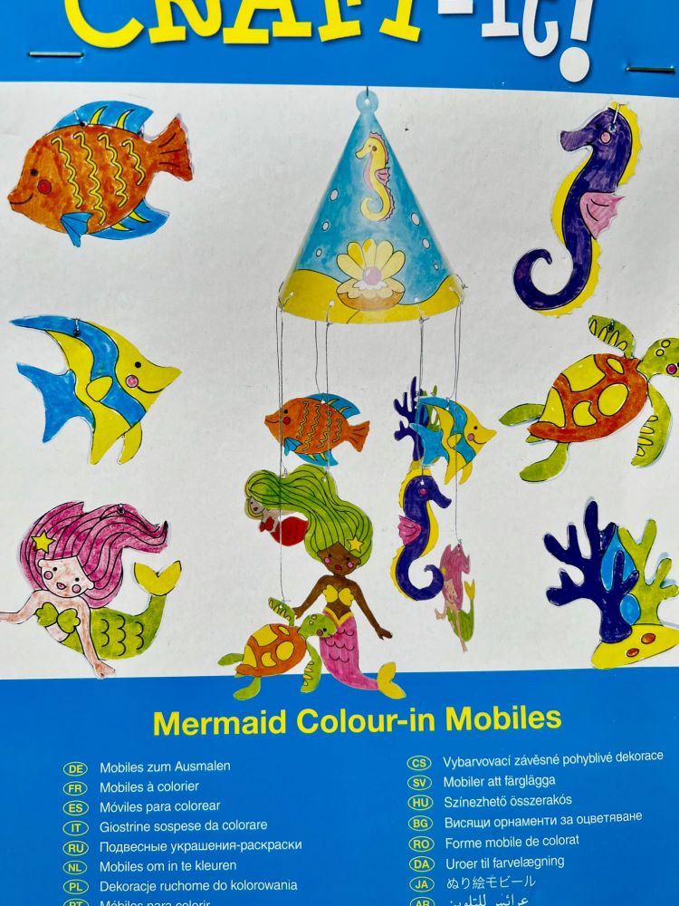 Mermaid Colour-in Mobiles