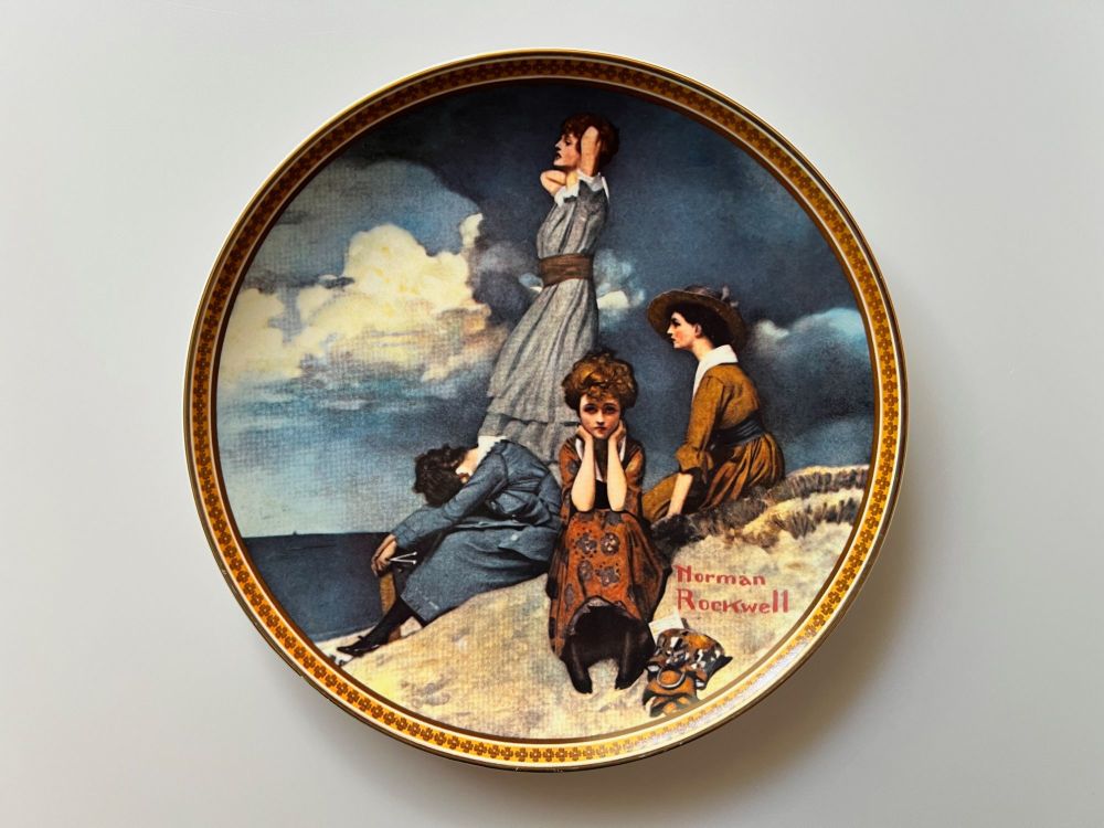 Limited Edition, "Waiting on the Shore", Norman Rockwell Plate