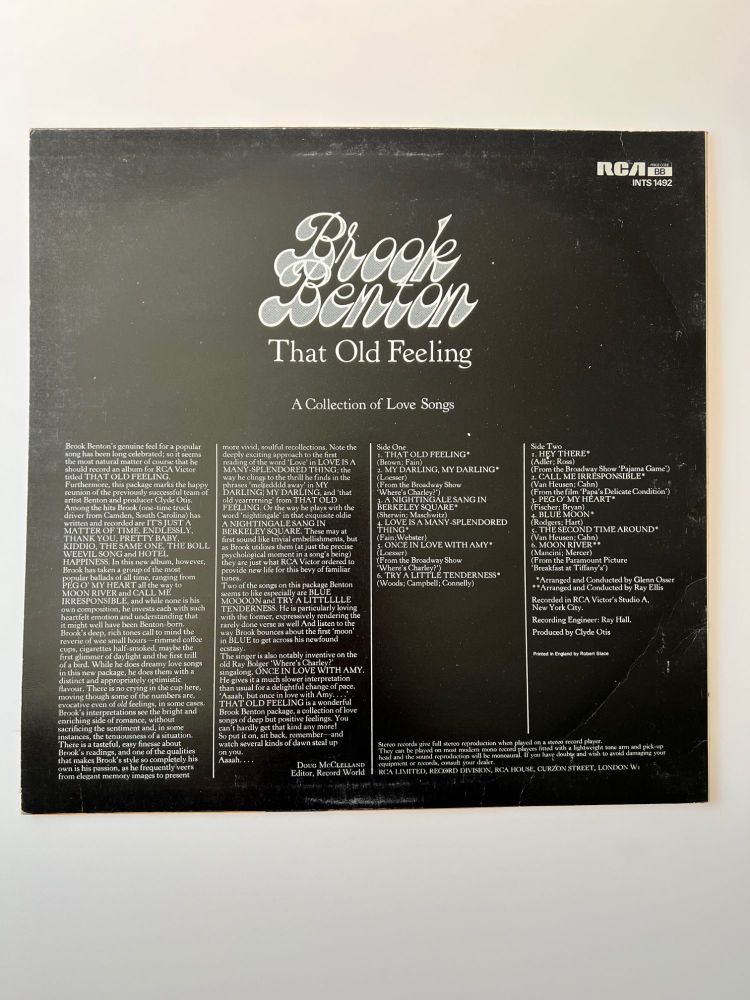 Brook Benton - That Old Feeling - Vinyl - Album