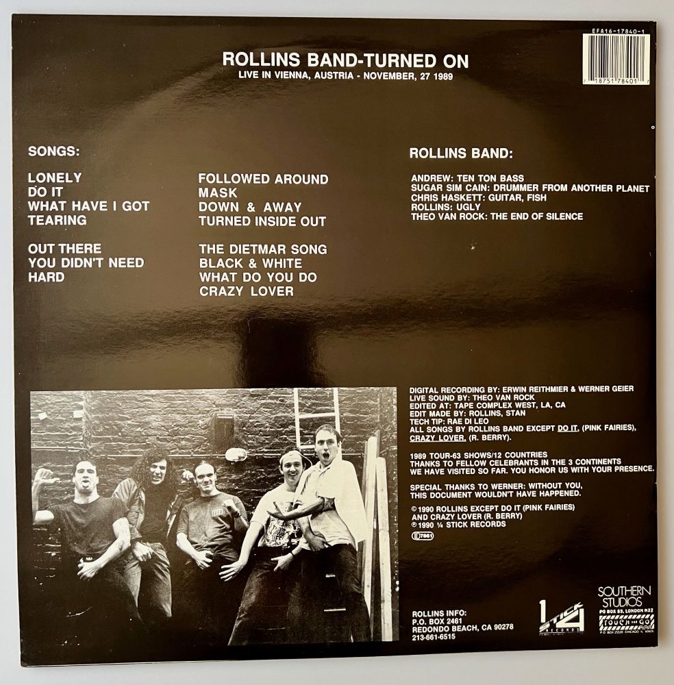 Rollins Band - Turned On - 2 x Vinyl