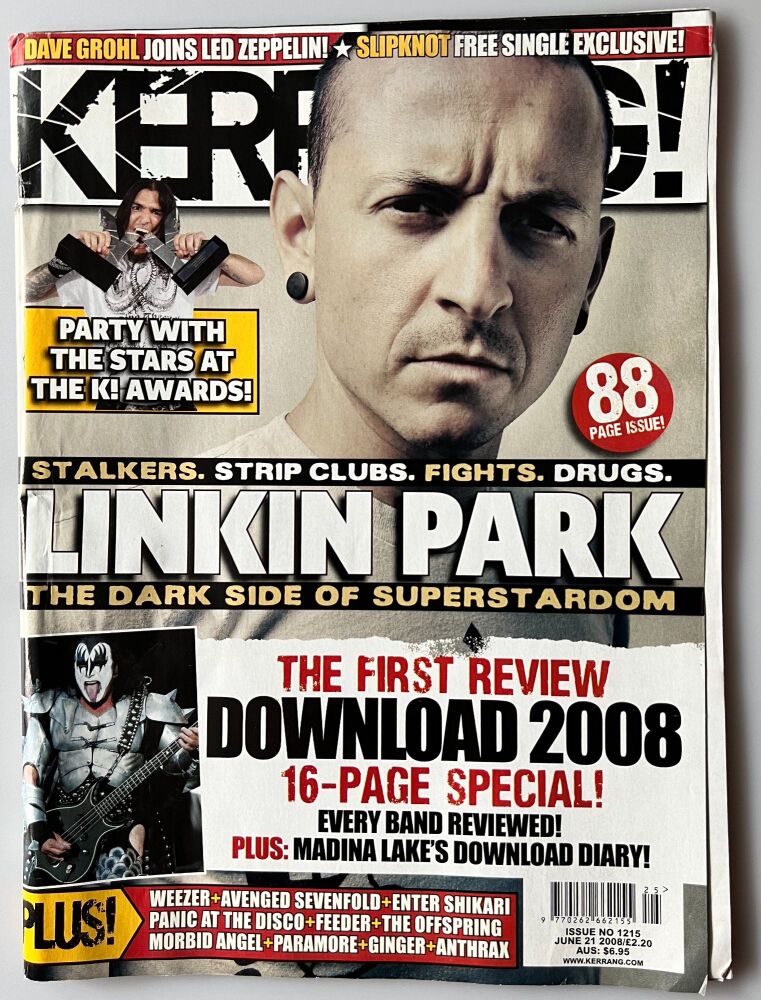 Kerrang Magazine Issue 1215 June 21 2008 - Includes Linkin Park & The Download Festival 2008.