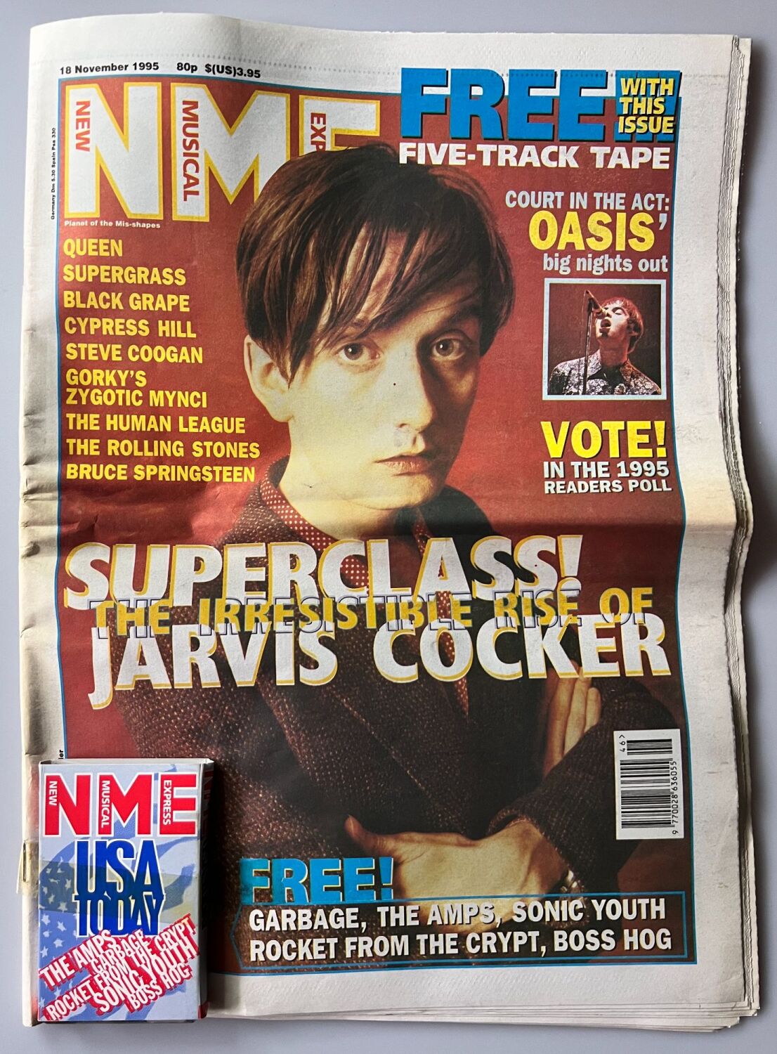 NME 18th November 1995 - Includes unused cassette - Human League, Jarvis Co