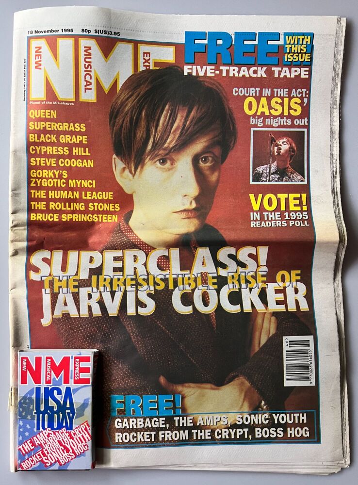 NME Paper 18th November 1995 - Includes unused cassette - Human League, Jarvis Cocker and more