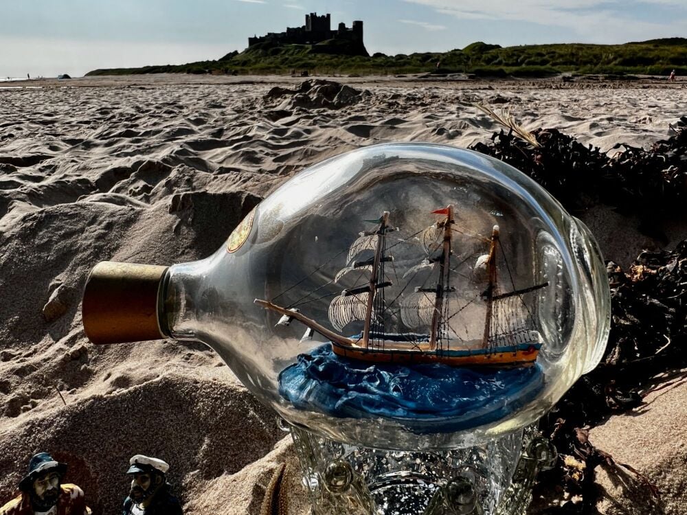 Endeavour - Ship in a Dimple Bottle   Made In York, England