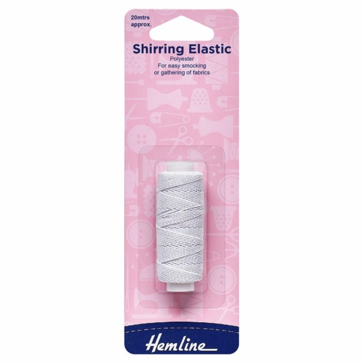 Shirring Elastic - White - 20m x 0.75mm