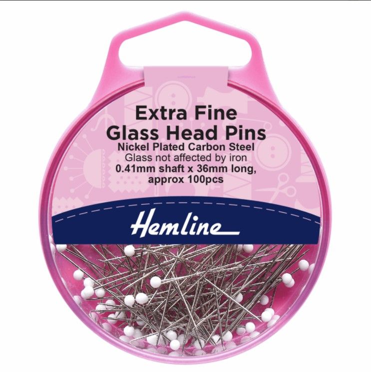 Extra Fine Glass Head Pins - 36mm