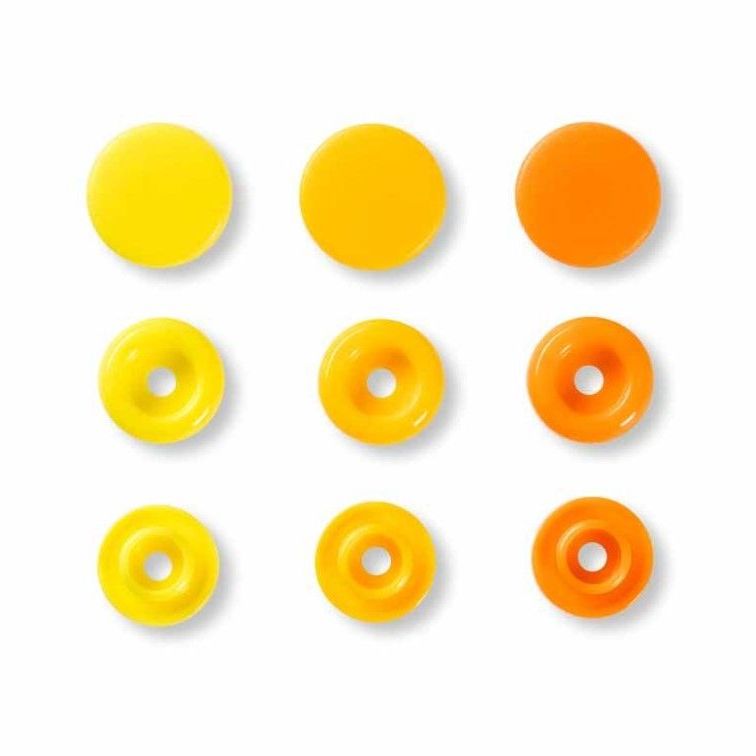 Prym Love Non-Sew Colour Snaps - Assorted Yellow