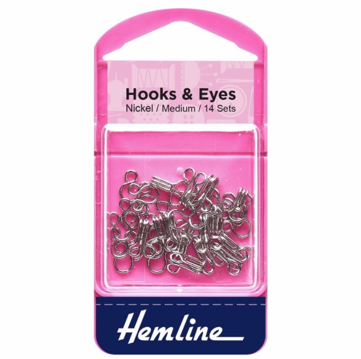 Hooks & Eyes - Silver - Medium