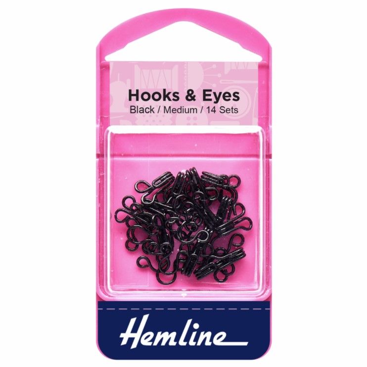 Hooks & Eyes - Black - Medium