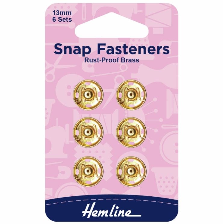 Metal Snap Fasteners - 13mm Gold
