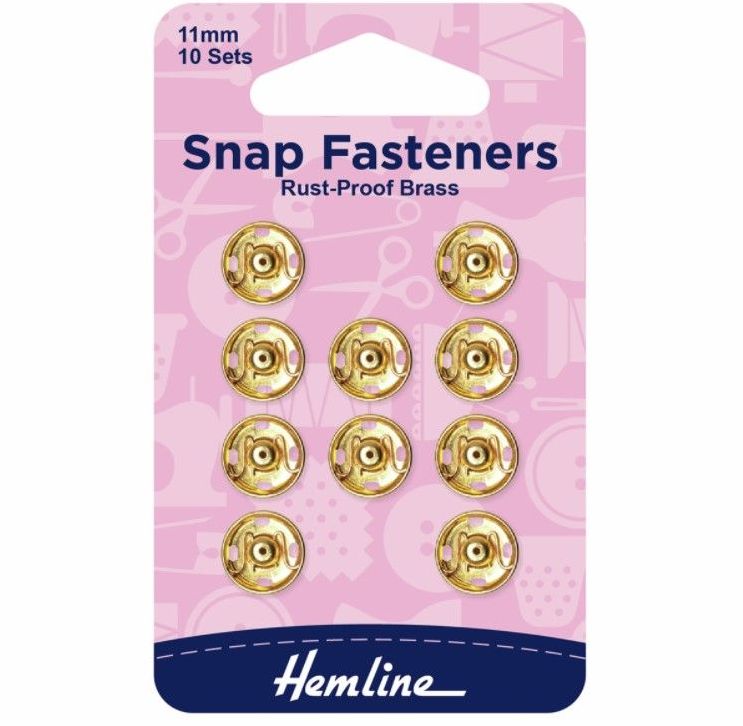 Metal Snap Fasteners - 11mm Gold