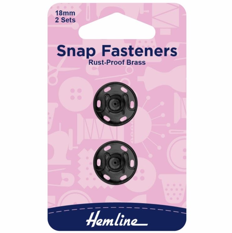Metal Snap Fasteners - 18mm Black