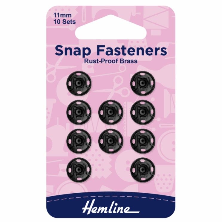 Metal Snap Fasteners - 11mm Black