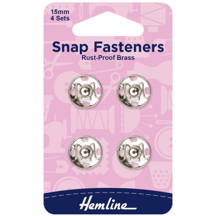 Metal Snap Fasteners - 15mm Silver