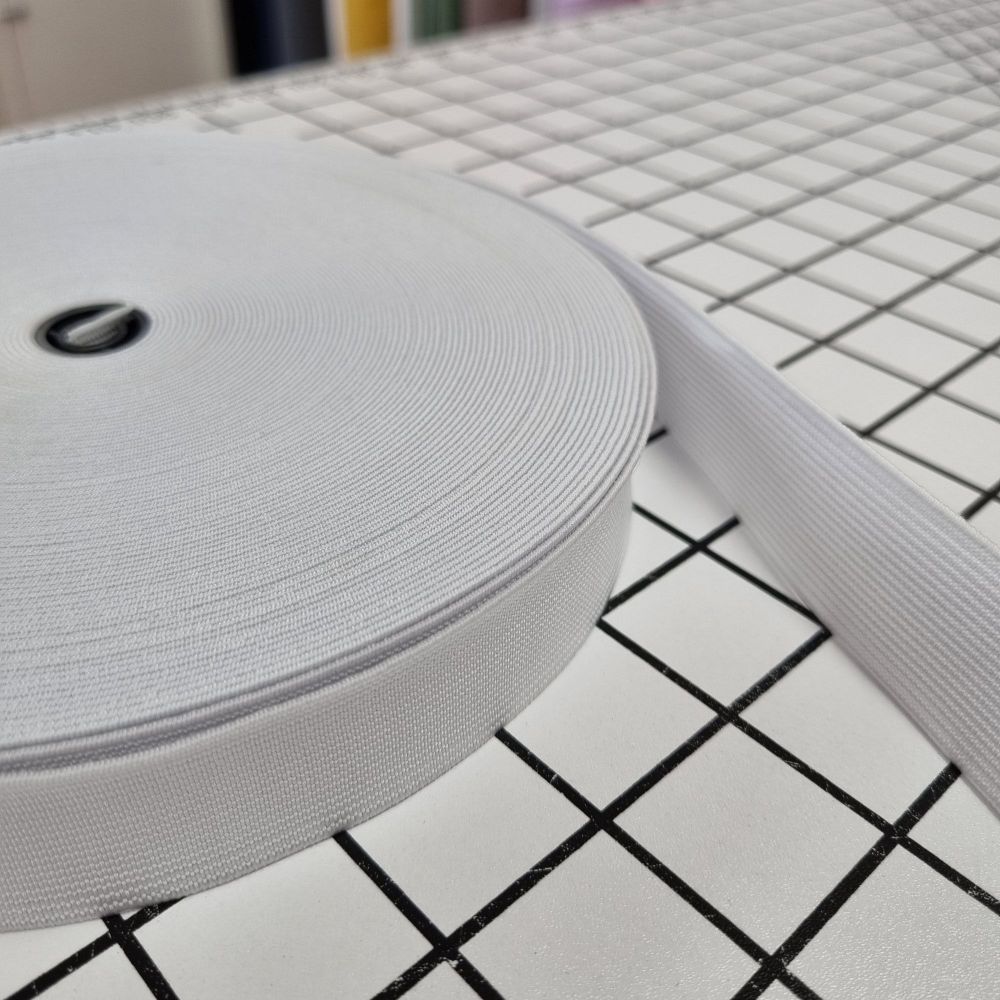 White Elastic - 25mm