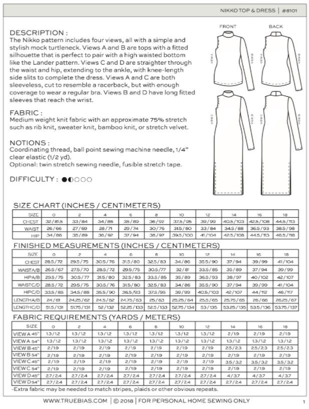 Nikko Top & Dress - True Bias