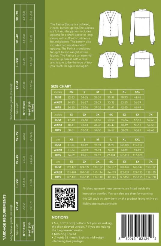 The Patina Blouse - Friday Pattern Company