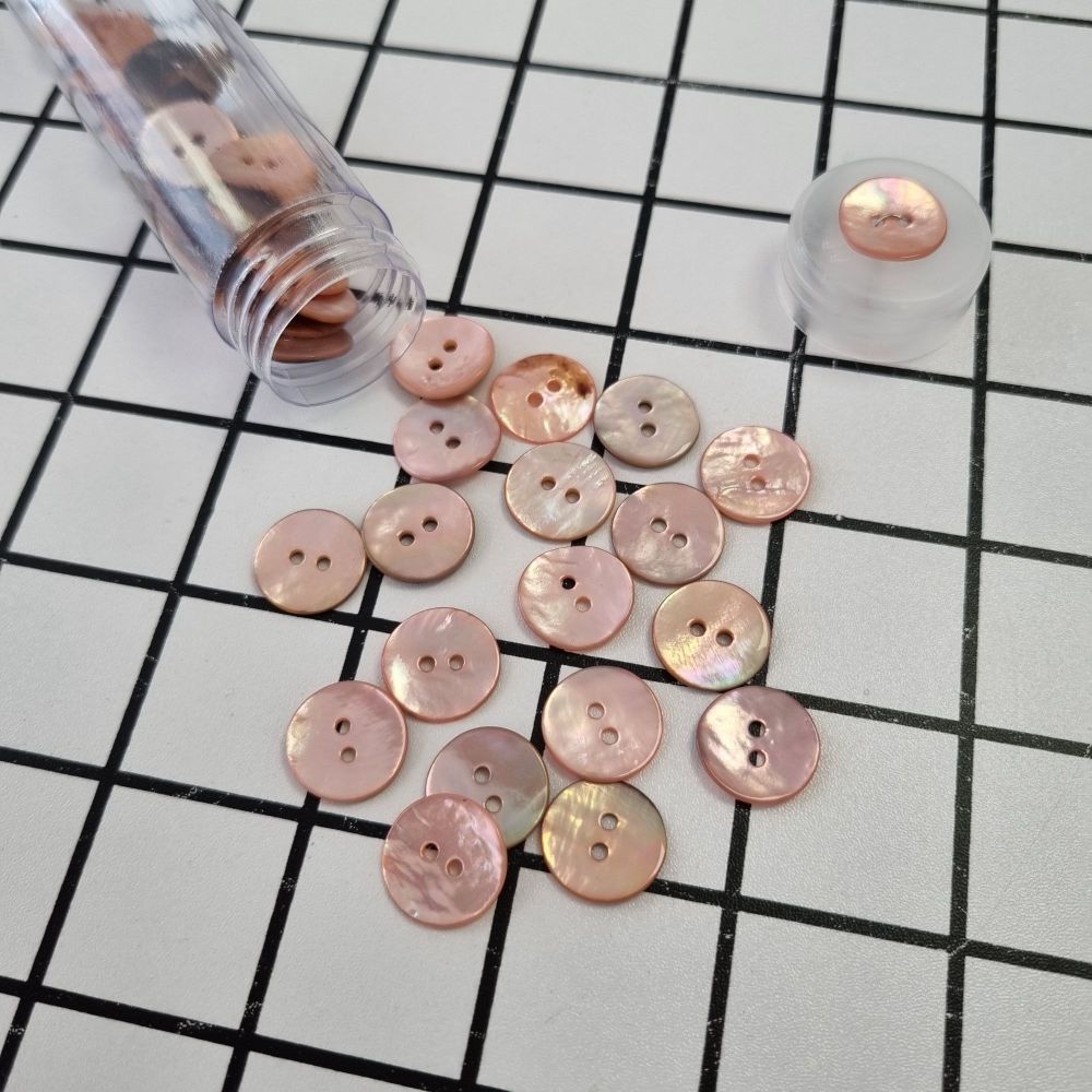 15mm Shell Buttons - Pale Pink