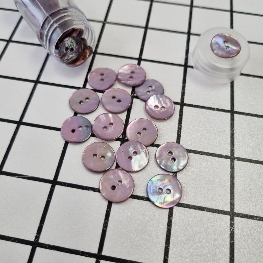 15mm Shell Buttons - Lilac