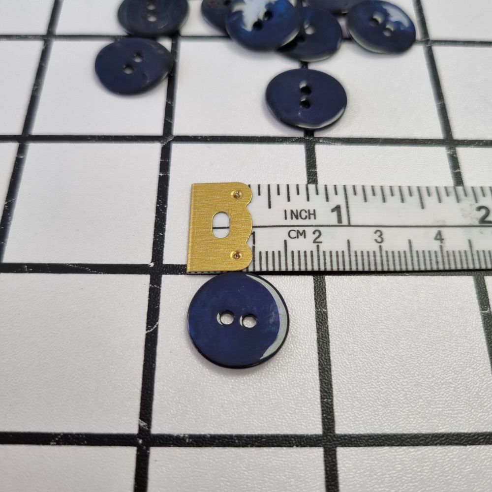 15mm Shell Buttons - Navy