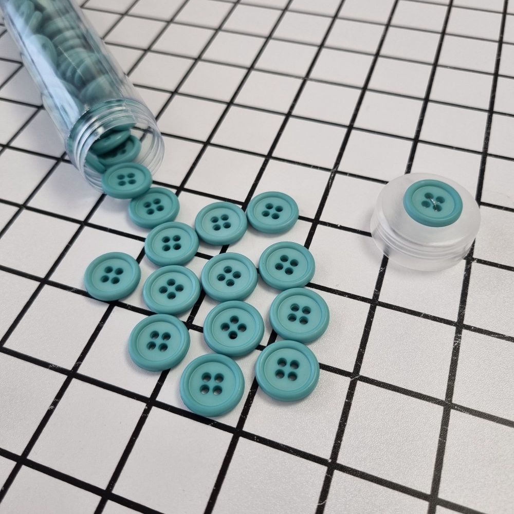 18mm 4 Hole Matte Buttons - Turquoise