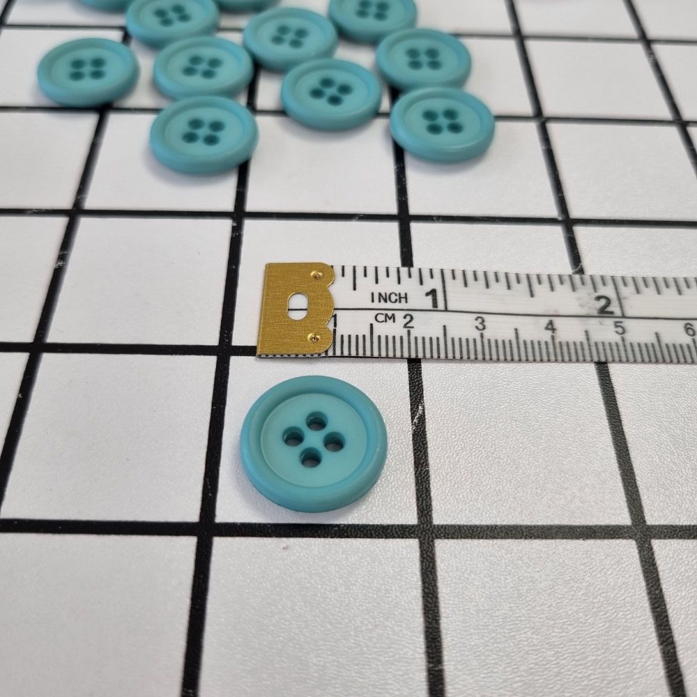 18mm 4 Hole Matte Buttons - Turquoise