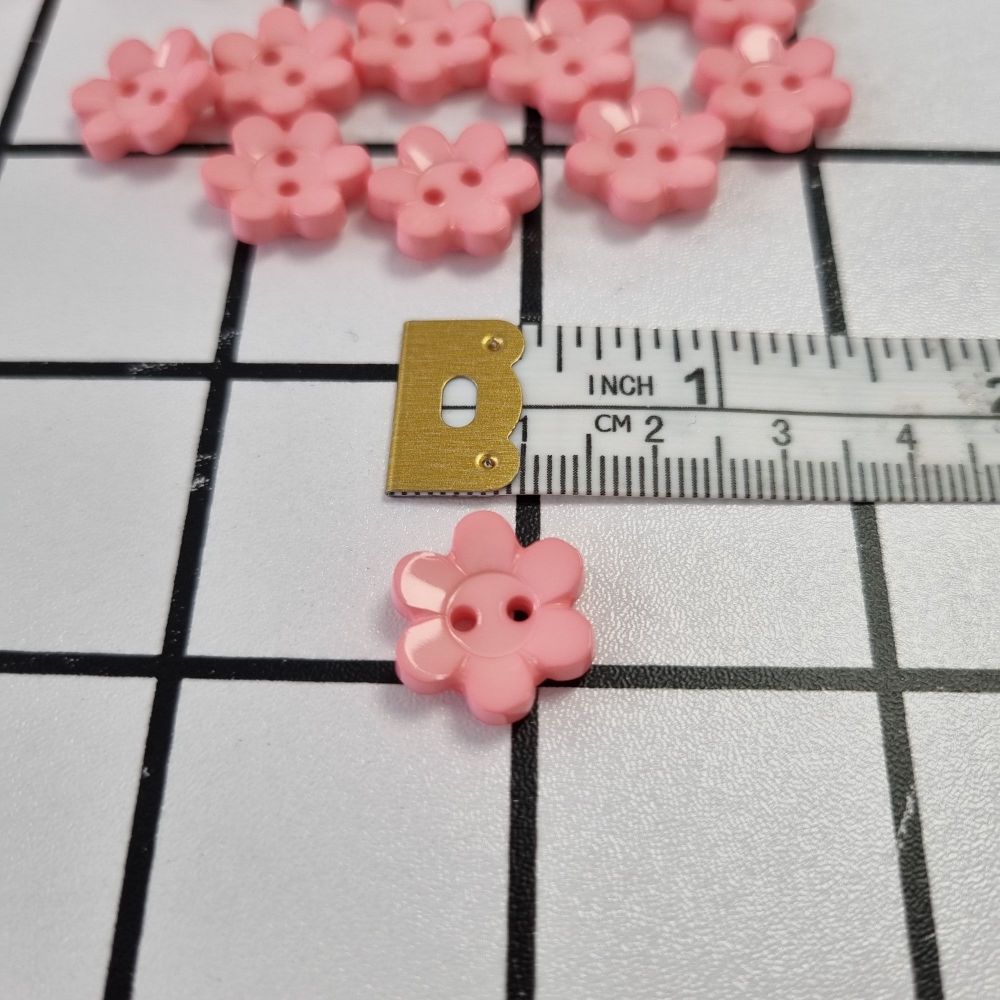 15mm Flower Buttons - Pink