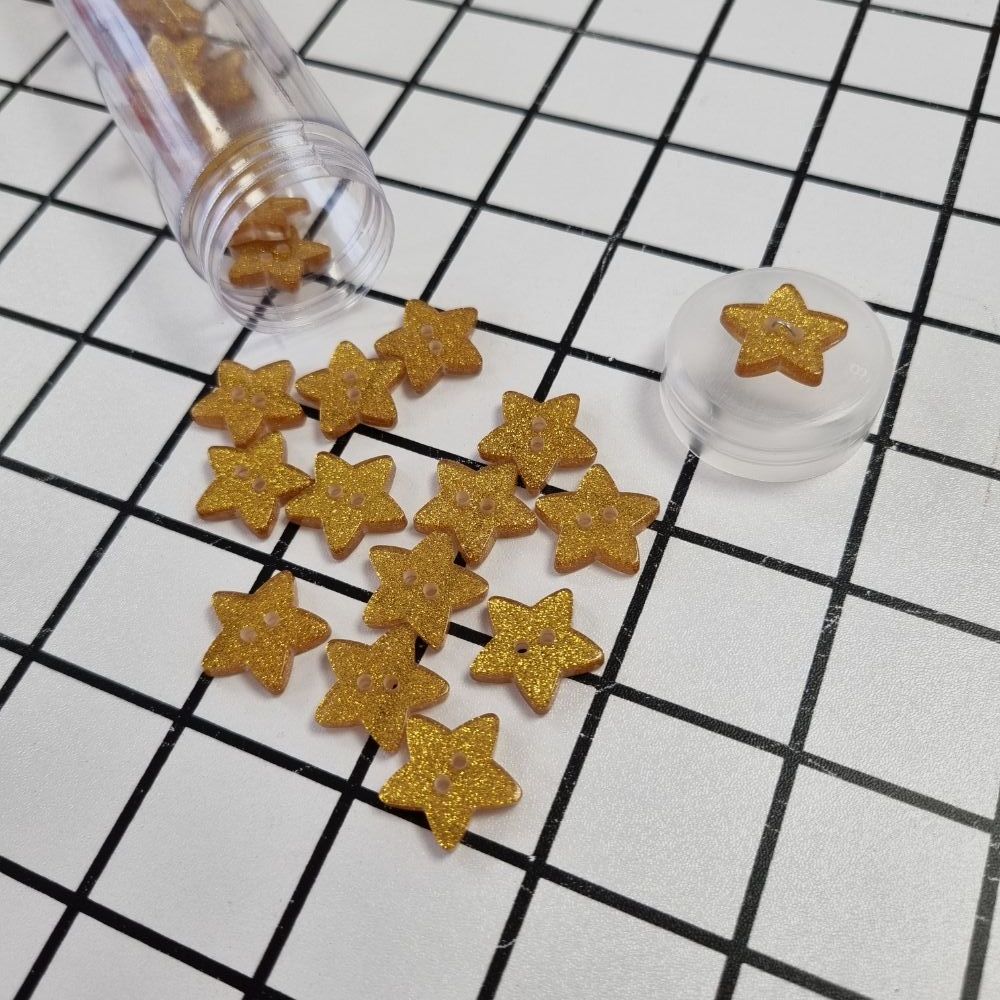 18mm Glitter Star Buttons