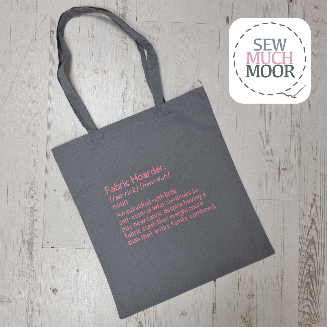 Fabric Hoarder Definition Grey Tote Bag