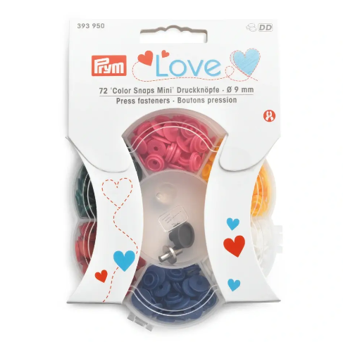 Prym Love Mini Colour Snaps Box & Tool Set - 9mm