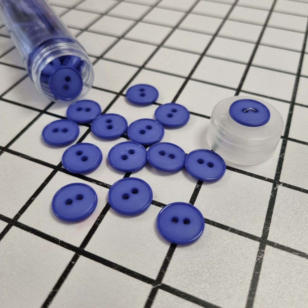 15mm 2 Hole Flat Top Buttons - Violet