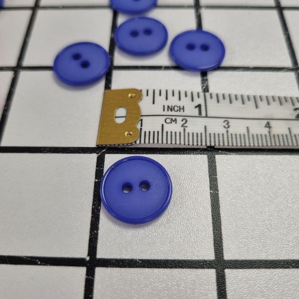 15mm 2 Hole Flat Top Buttons - Violet