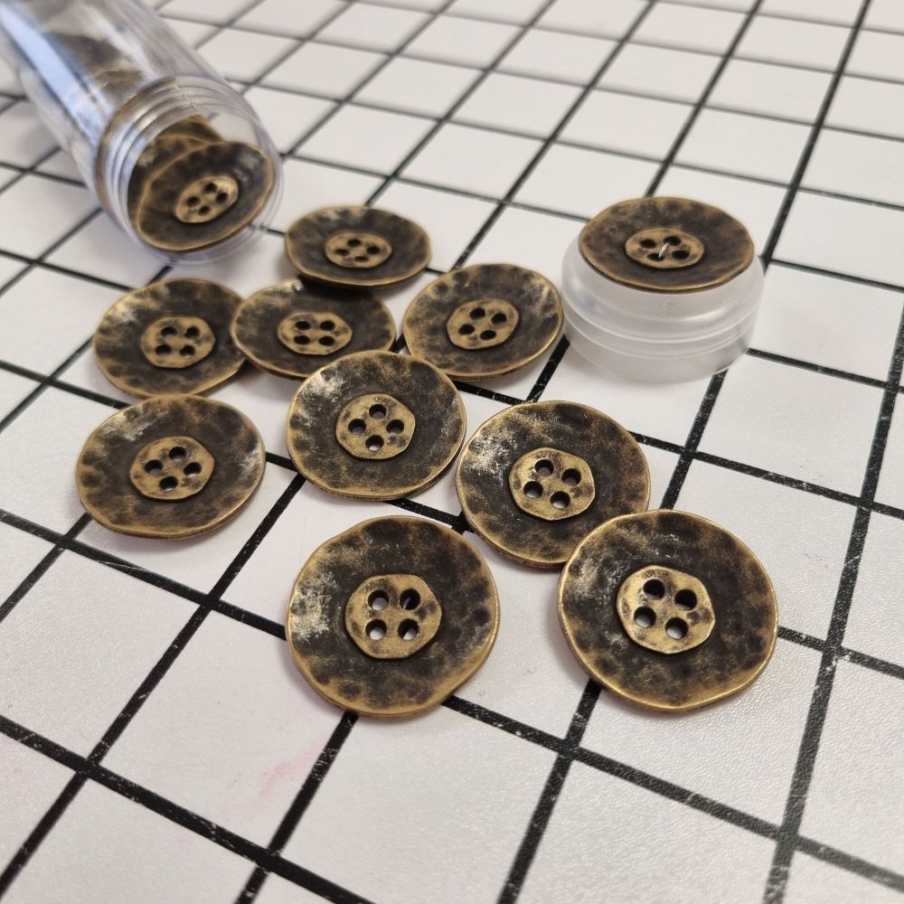 28mm Metal Buttons - Antique Bronze