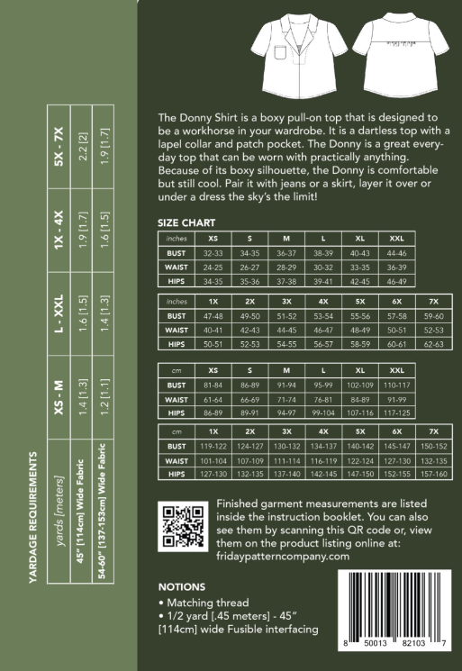 The Donny Shirt - Friday Pattern Company