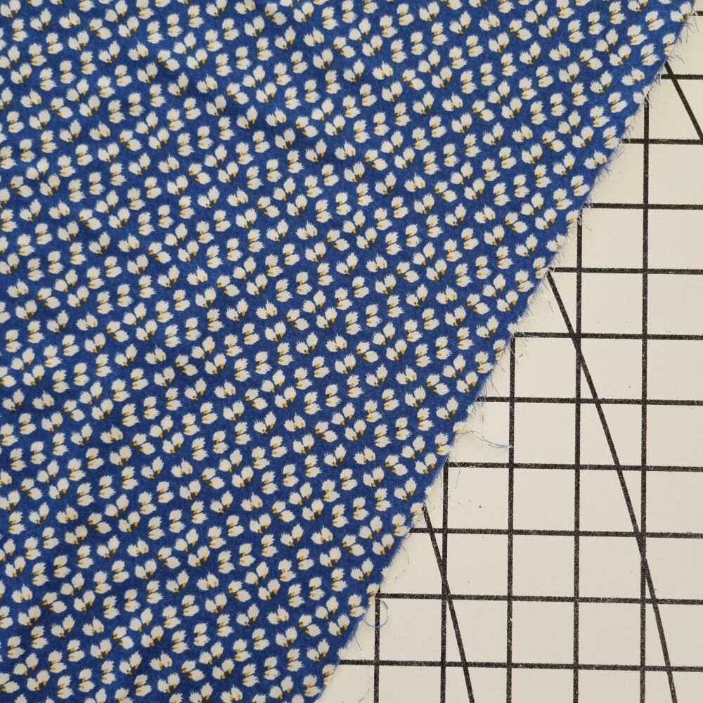 Tiny Leaves Blue - Viscose