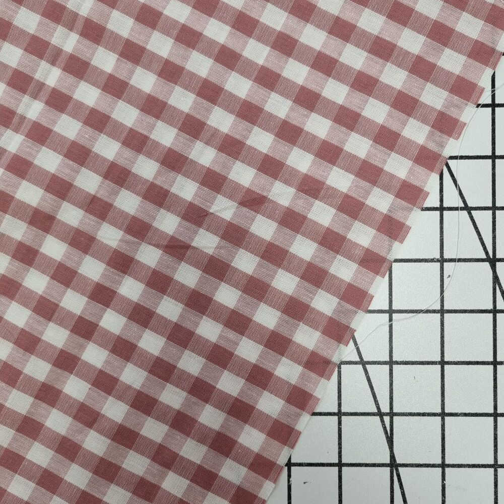 Small Cotton Gingham - Dusky Pink
