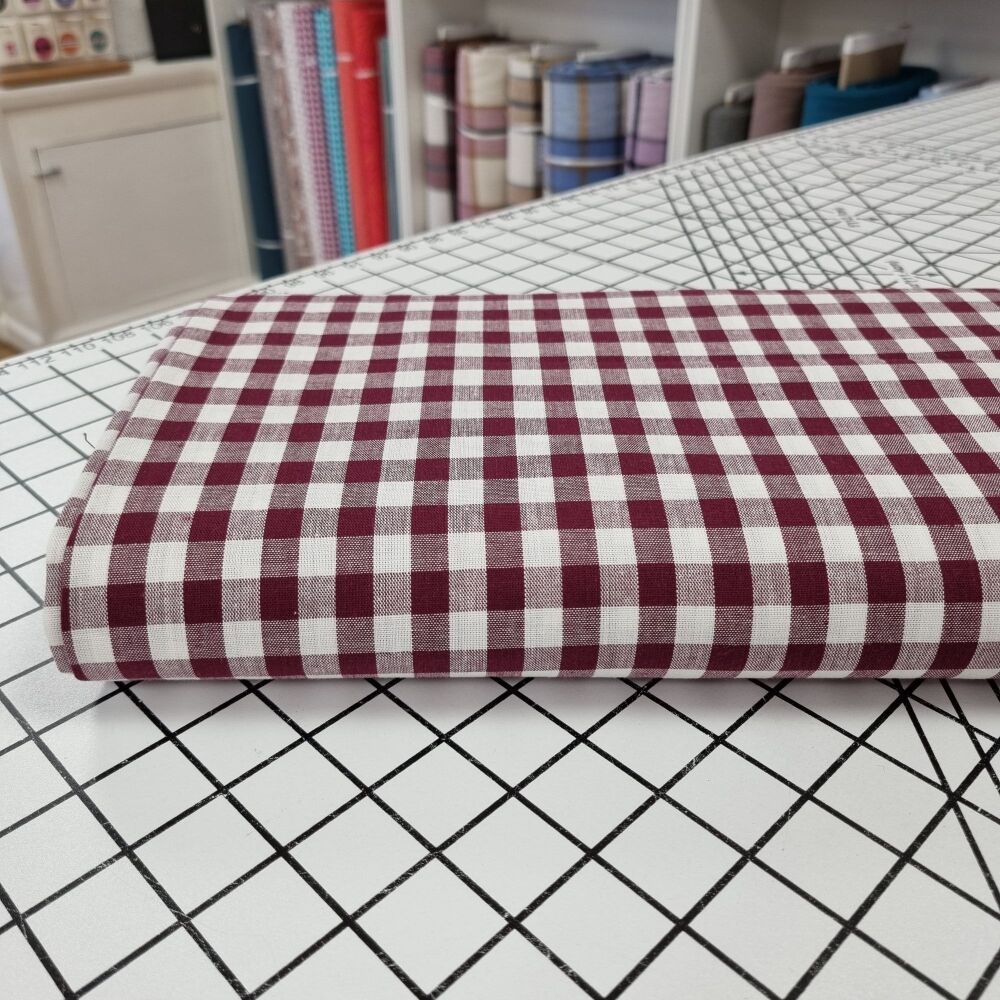 Small Cotton Gingham - Wine